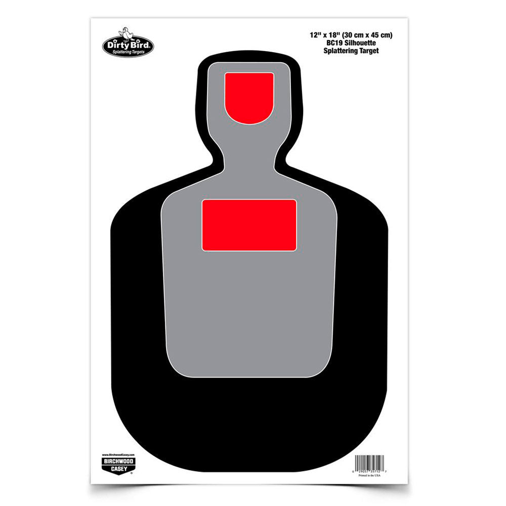 DIRTY BIRD 12IN X 18IN BC-19 SILHOUETTE TARGET - 100 SHEETS