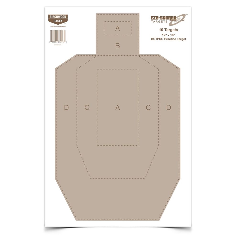 EZE-SCORER 12IN X 18IN BC IPSC PRACTICE PAPER - 10 SHEETS