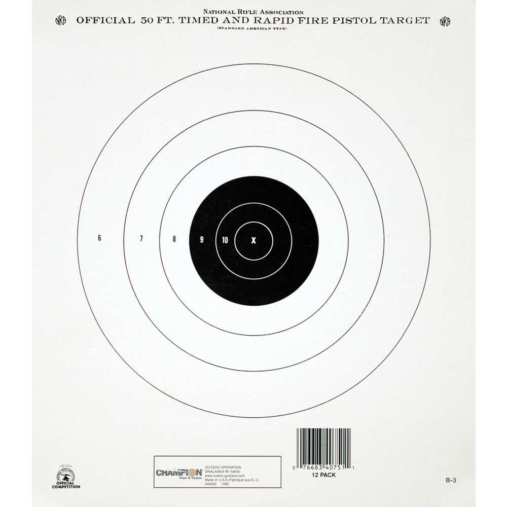 Nra GB-3 50 FT Timed/Rimfire TQ Target 12-Pack