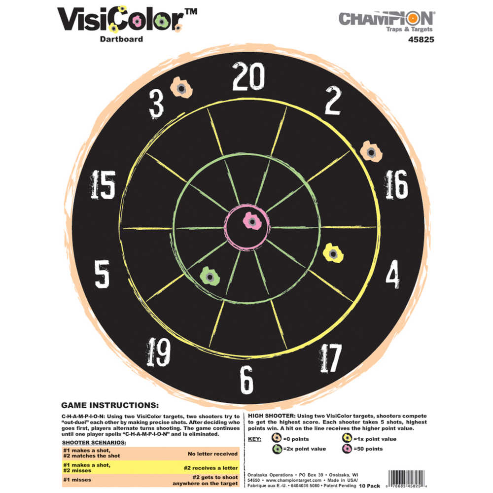 Visicolor Dartboard Target 10-Pack
