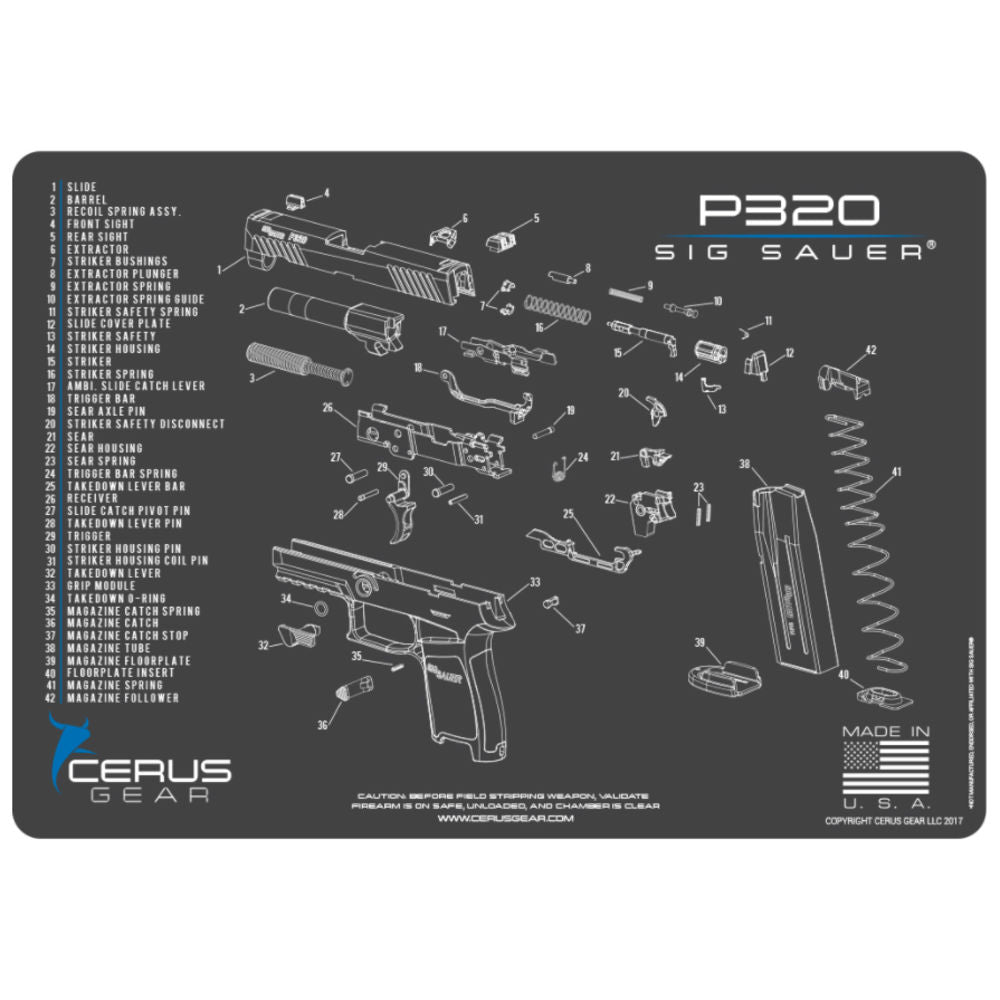 Sig P320 Schematic Gray/Blue