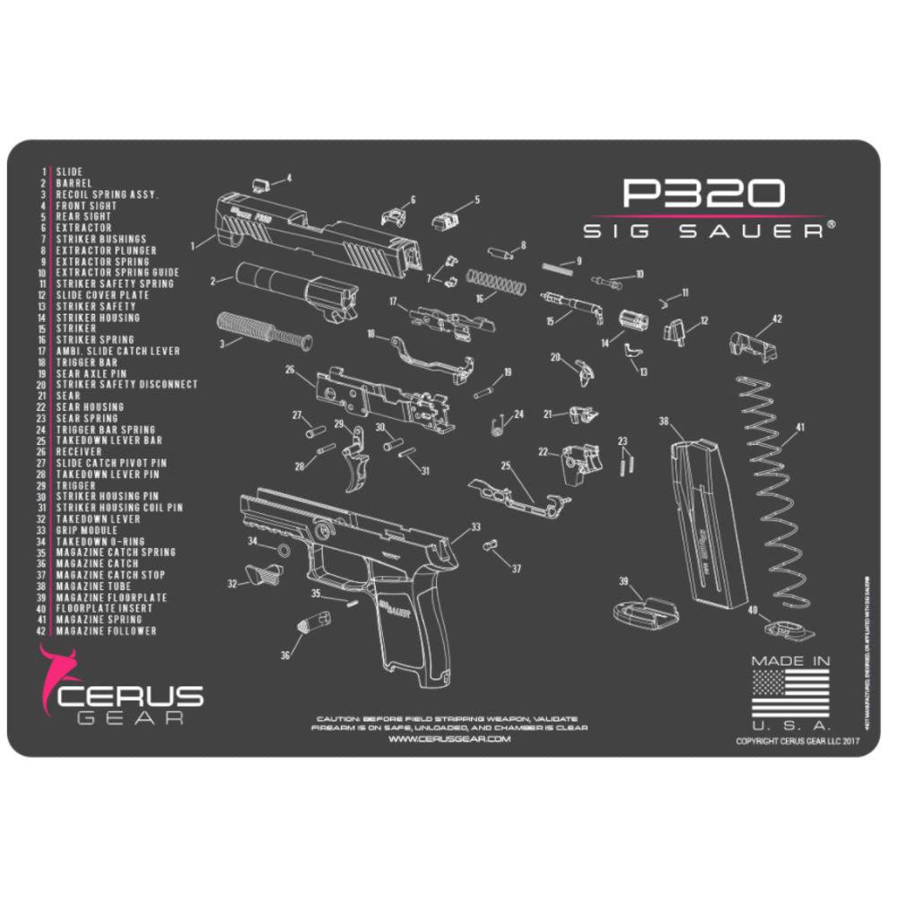 Sig P320 Schematic Gray/Pink