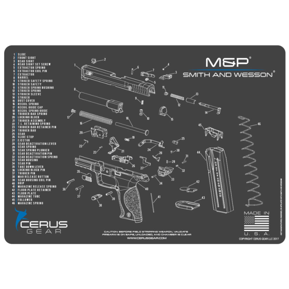 S&W M&P Schematic Gray/Blue