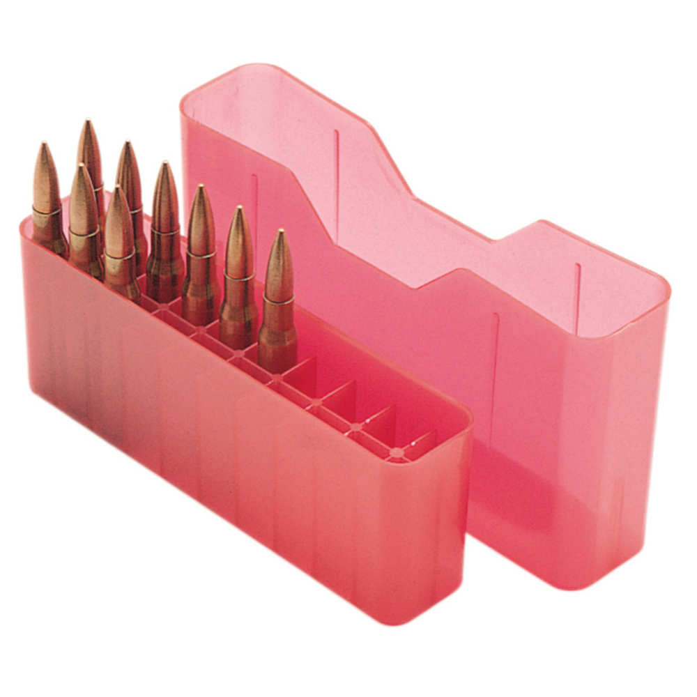 Sliptop Lge Rifle Cartridge Box - Clear Red 20-Round Magazine