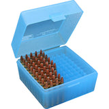 Small Rifle Ammunition Box - Clear 100-Round Magazine, Blue photo 1