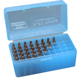 50 Ser Small Rifle Ammunition Box - Clear 50-Round Magazine, Blue photo 1