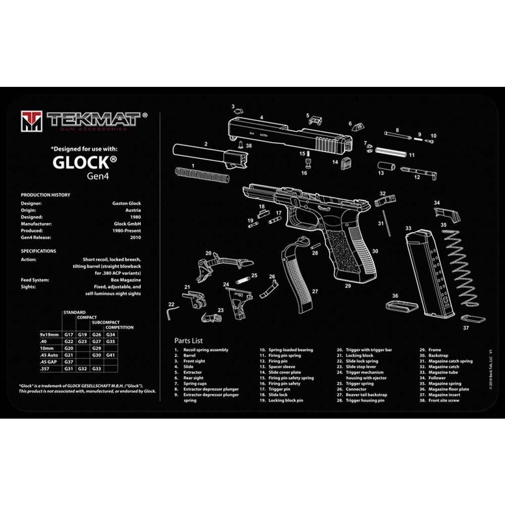 TEKMAT GLOCK GEN 4 - 11X17IN