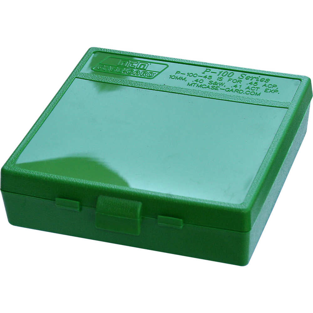 P100 Lge Handgun Ammunition Box - 100-Round Magazine, Green