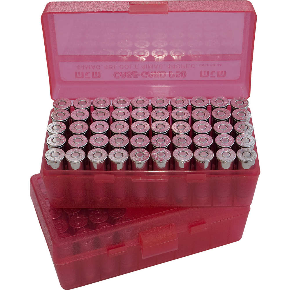 P50 Medium Handgun Ammunition Box - Clear Red 50-Round Magazine