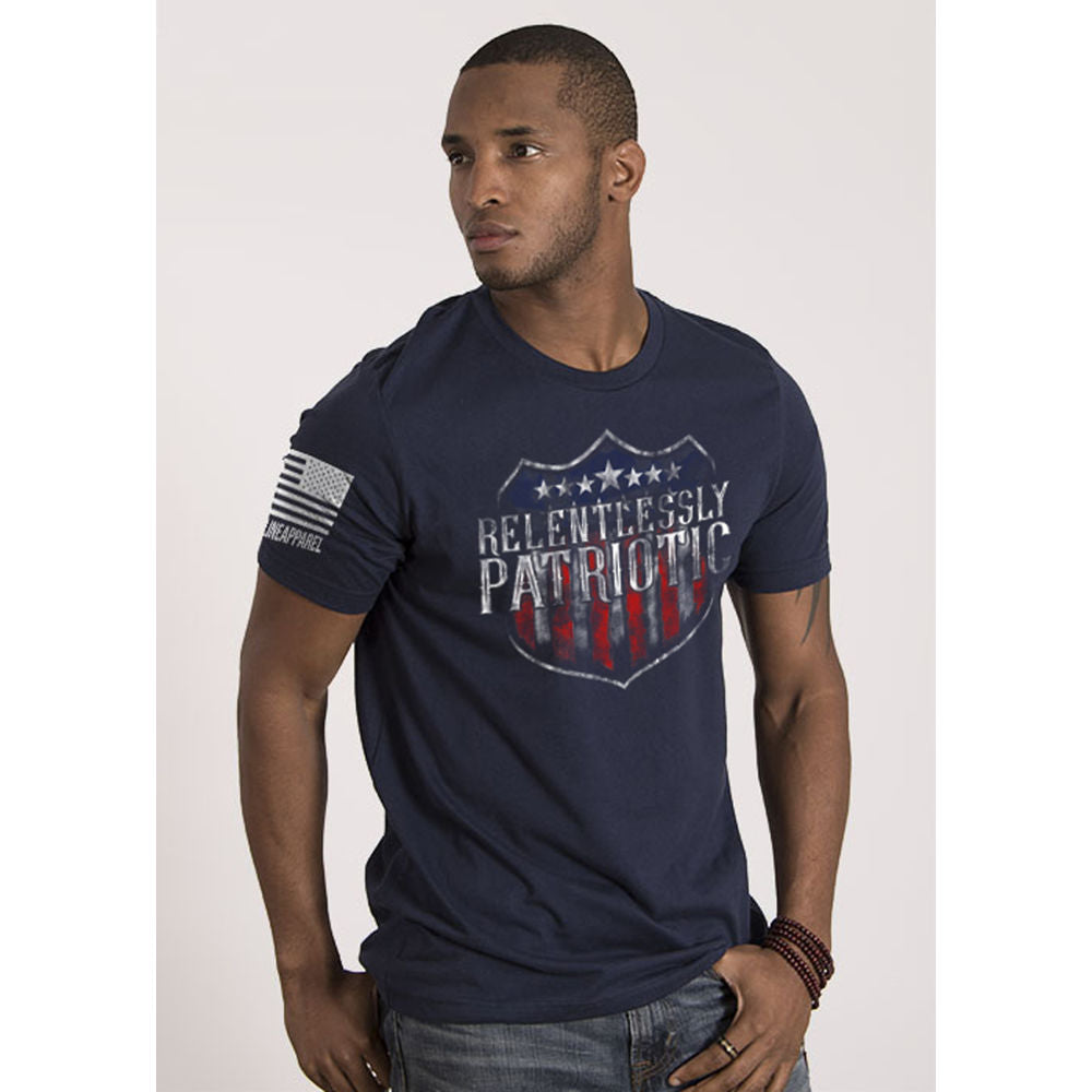 Mens Tshirt Relentlessly Patriotic Nvy S