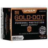 GOLD DOT 38 SPL +P SHORT 135GR HP 20/BX photo 1