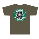 GUNS AND COFFEE T-SHIRT OLV DRB - SM photo 1
