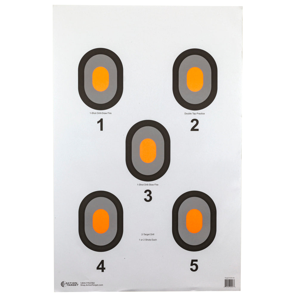 Action Target Orange Center 5 Bullseye 100-Pack