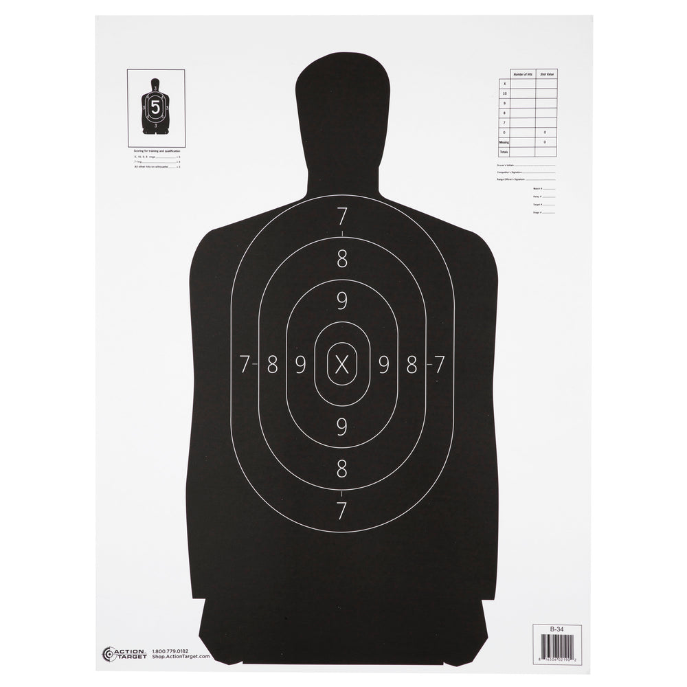 Action Target B34 Black 100-Pack