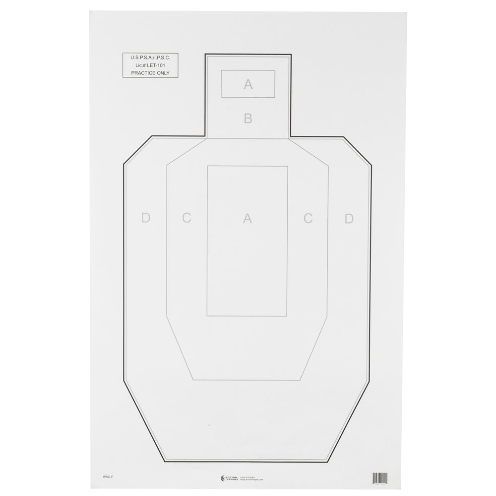 Action Target Uspsa Paper 100-Pack