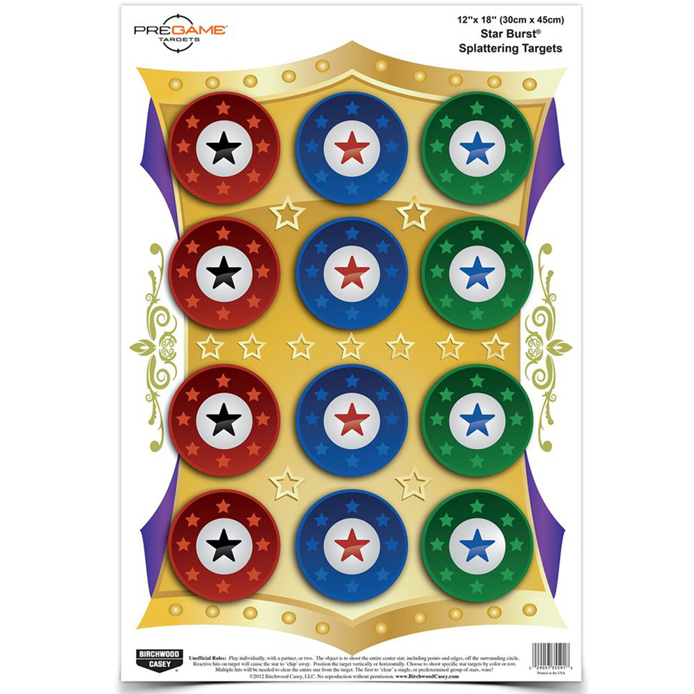 Birchwood Casey Pregame Star Burst Target 8-12X18