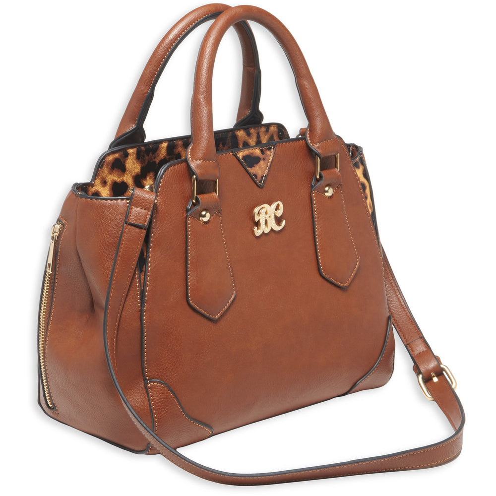 Bulldog Satchel Purse W/Holster Chstnt
