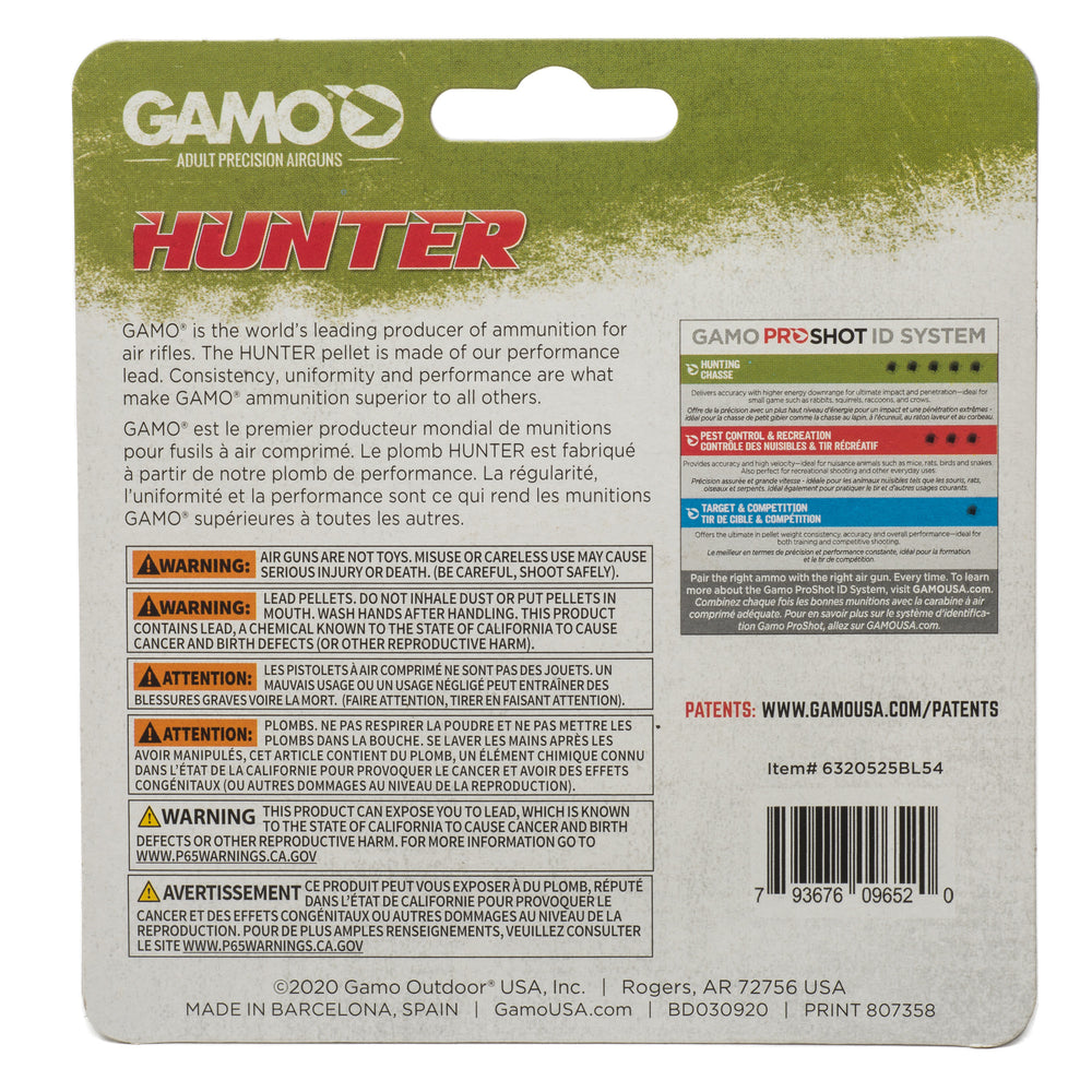 Gamo Hunter Round Nose 22 Caliber 250-Count