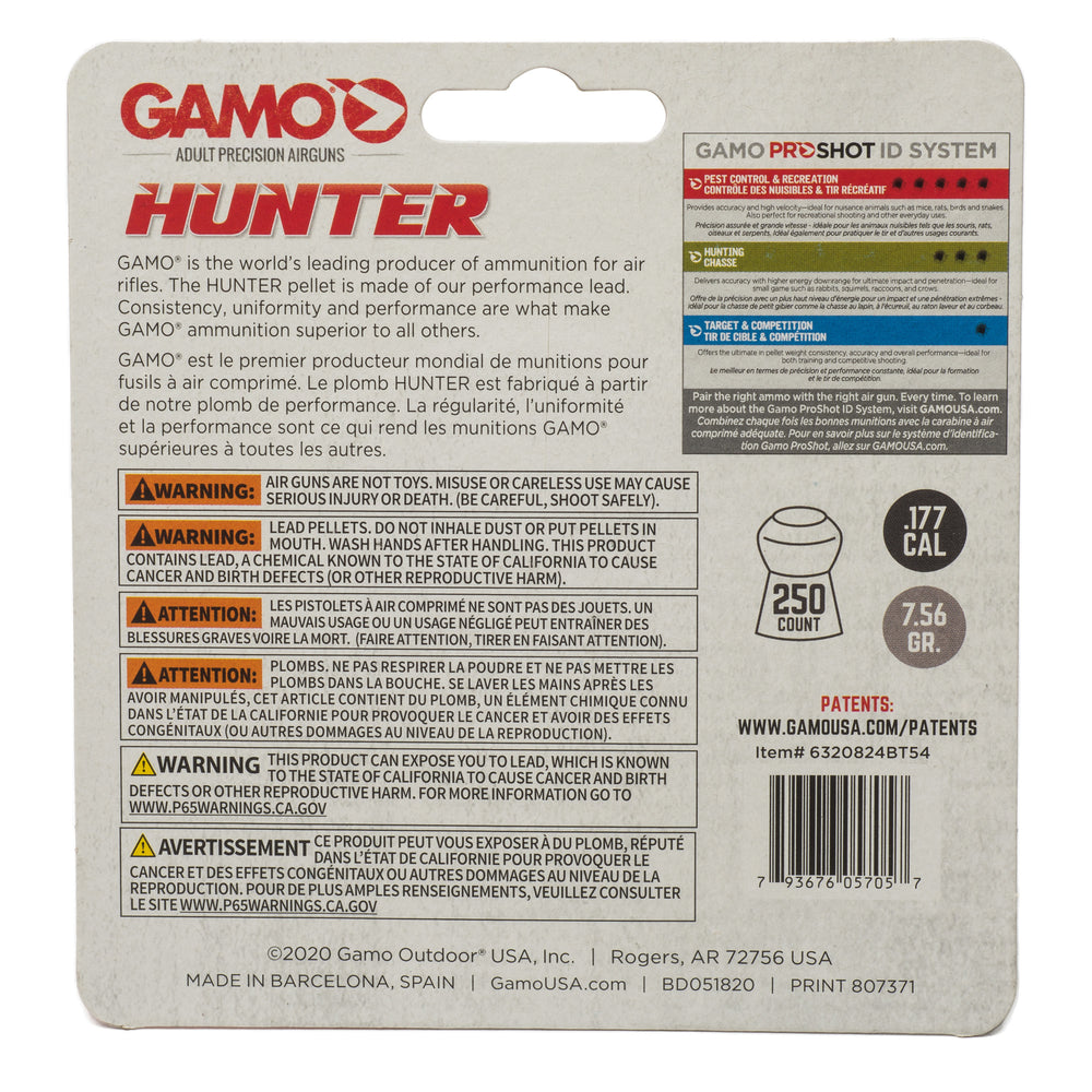 Gamo Hunter Round Nose 177 Caliber 250-Count