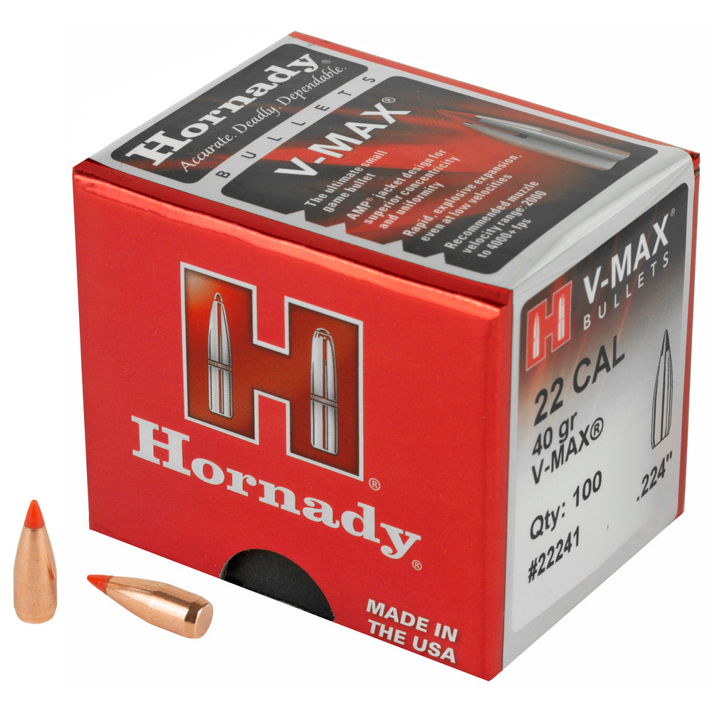 Hornady V-Max 22 Caliber .224 40-Grain 100-Count