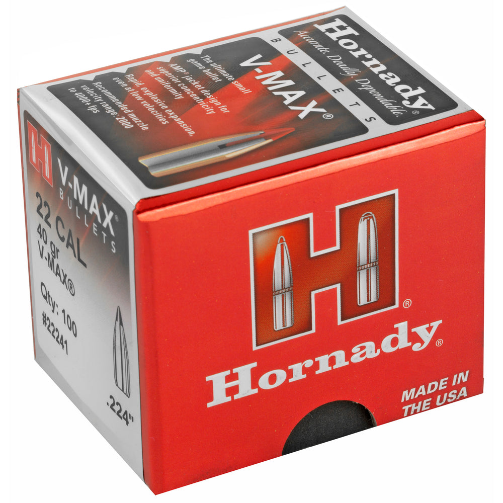 Hornady V-Max 22 Caliber .224 40-Grain 100-Count