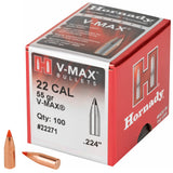 Hornady V-Max 22 Caliber .224 55-Grain 100-Count photo 1