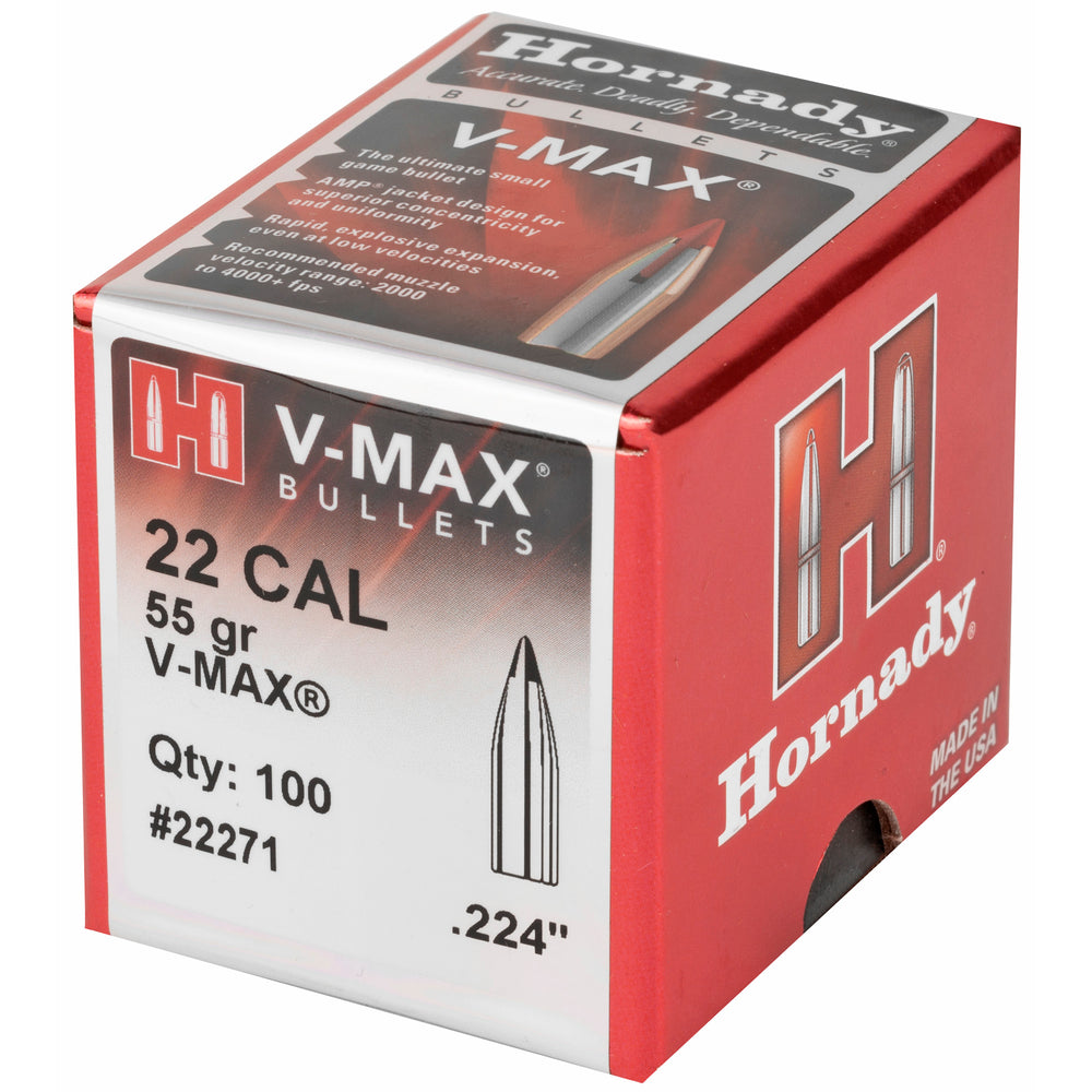 Hornady V-Max 22 Caliber .224 55-Grain 100-Count