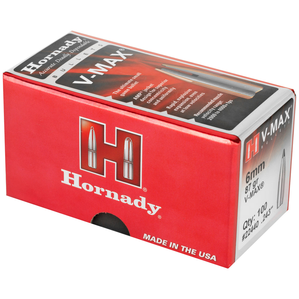 Hornady V-Max 6mm .243 87-Grain 100-Count