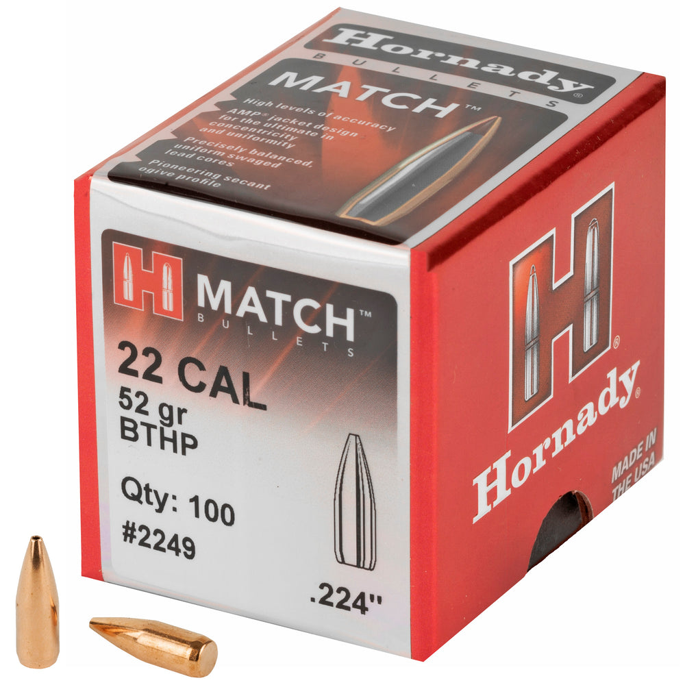 Hornady Match 22 Caliber .224 52-Grain 100-Count