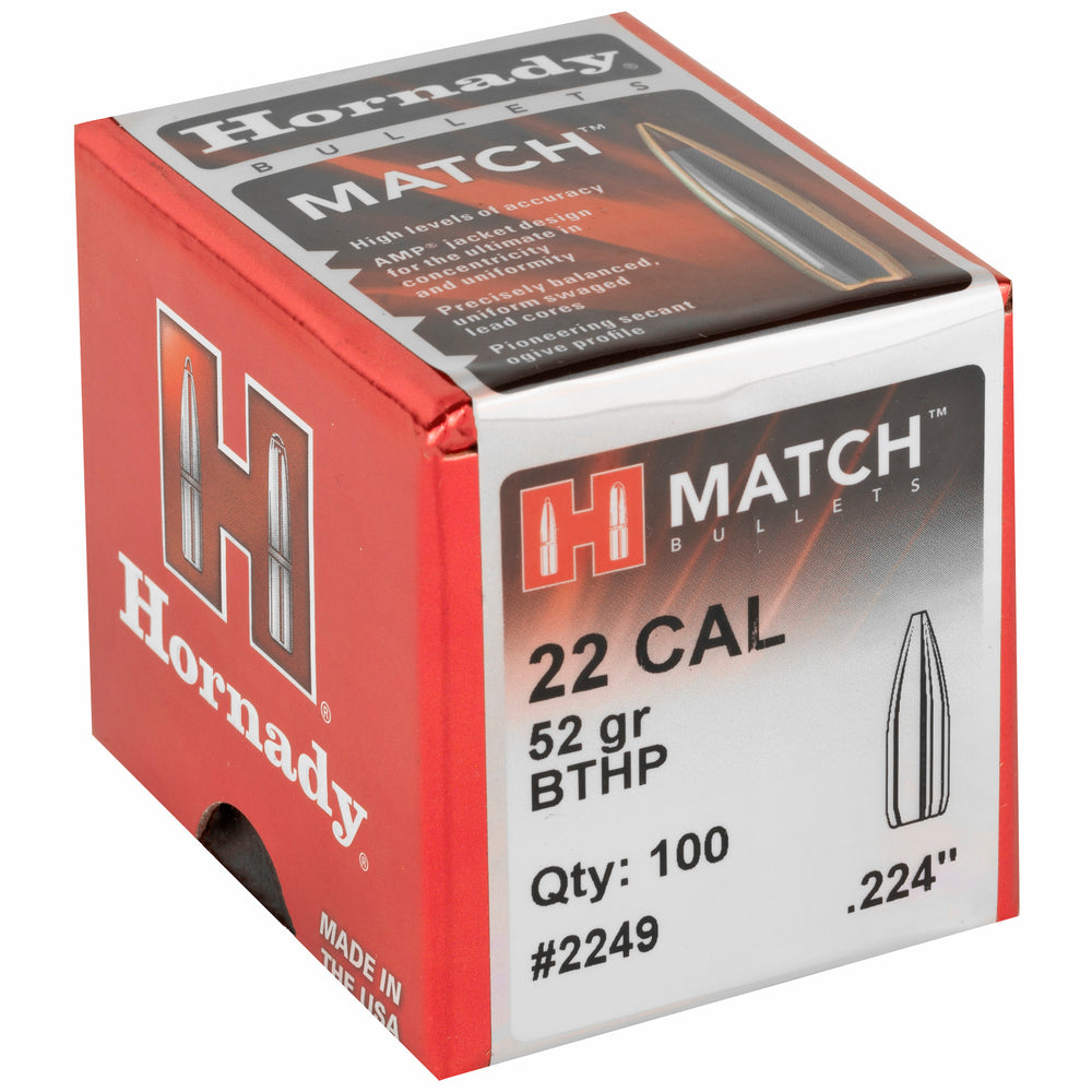 Hornady Match 22 Caliber .224 52-Grain 100-Count