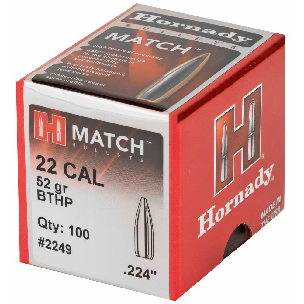 Hornady Match 22 Caliber .224 52-Grain 100-Count