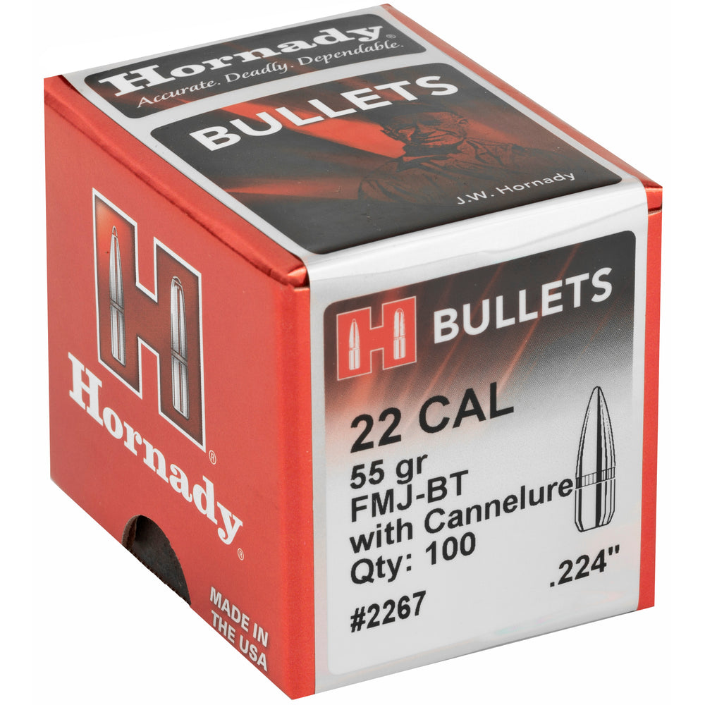 Hornady 22 Caliber .224 55-Grain W/C 100-Count