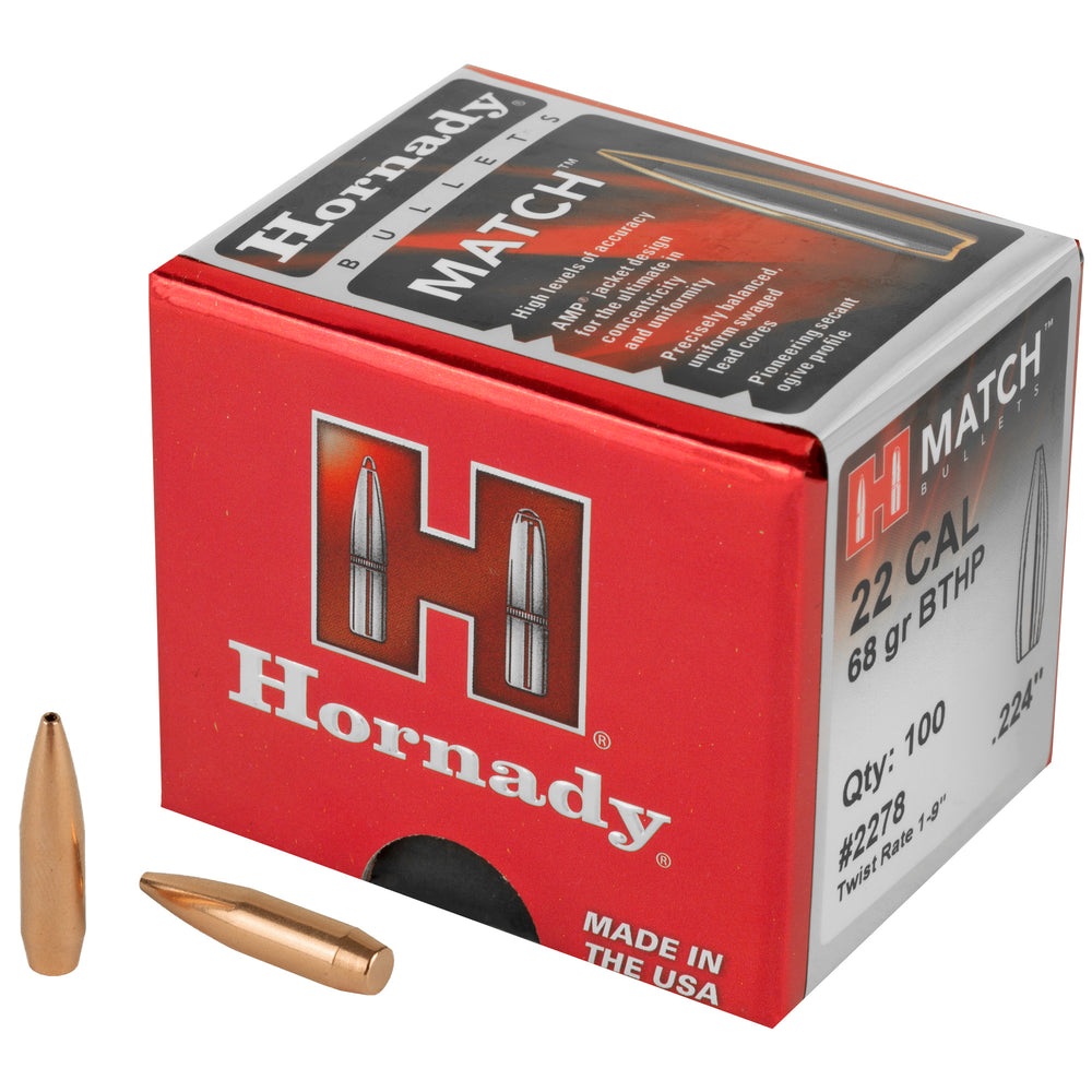 Hornady Match 22 Caliber .224 68-Grain 100-Count