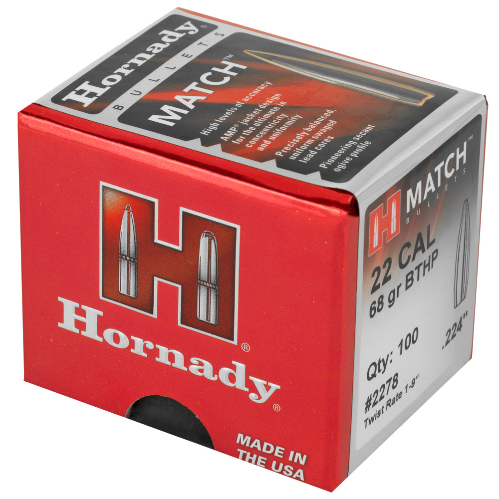 Hornady Match 22 Caliber .224 68-Grain 100-Count