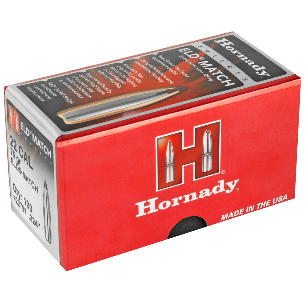 Hornady ELD-M 22 Caliber .224 75-Grain 100-Count