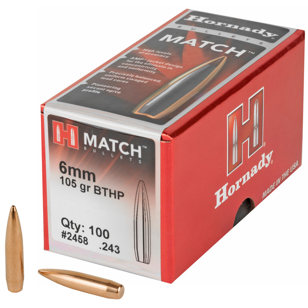 Hornady Match 6mm .243 105-Grain 100-Count