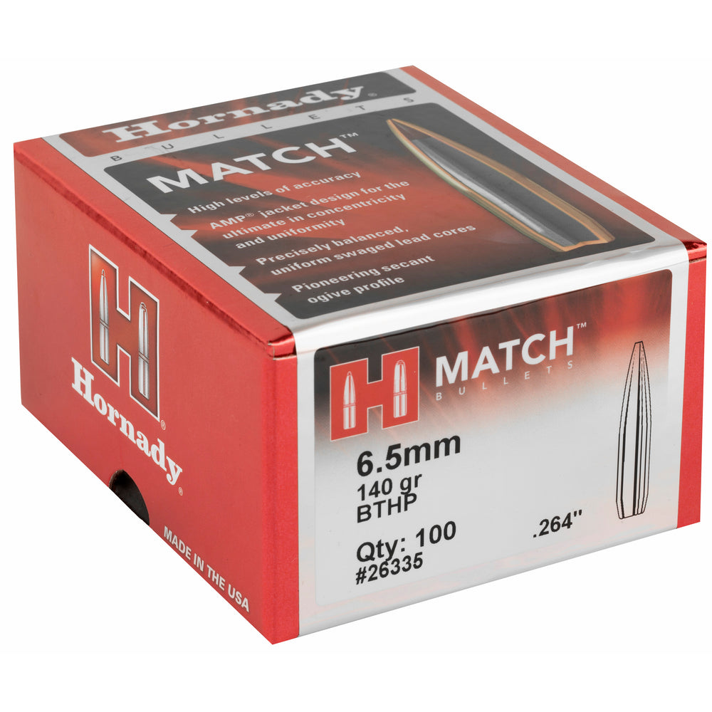Hornady Match 6.5mm .264 140-Grain 100-Count