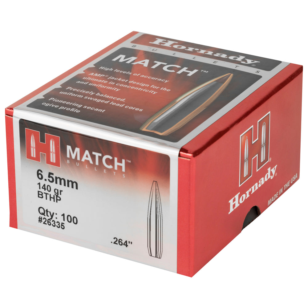 Hornady Match 6.5mm .264 140-Grain 100-Count