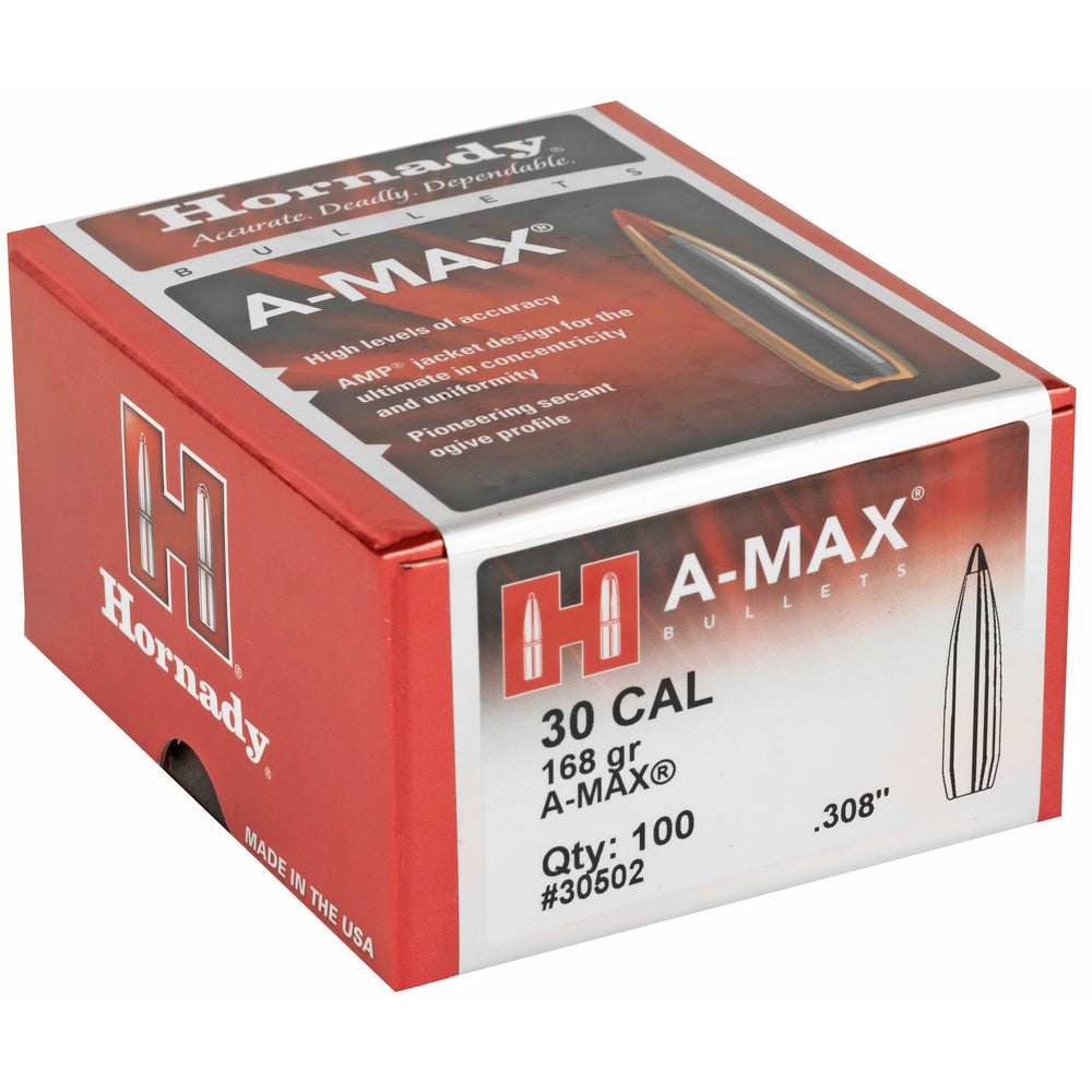 Hornady Match A-Max 30 Caliber 168-Grain 100-Count
