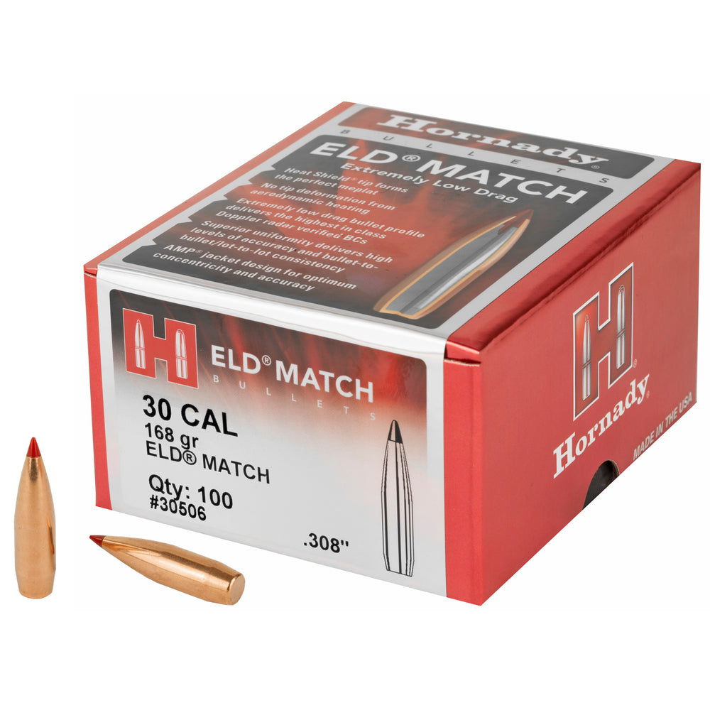 Hornady ELD-M 30 Caliber .308 168-Grain 100-Count