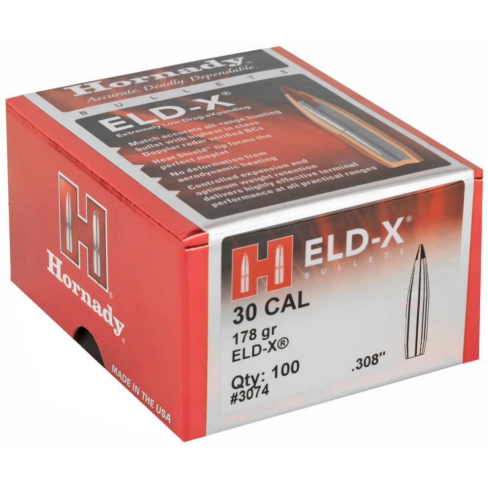 Hornady ELD-X 30 Caliber .308 178-Grain 100-Count