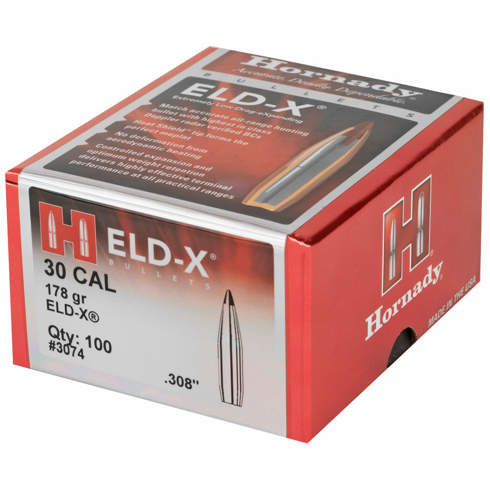Hornady ELD-X 30 Caliber .308 178-Grain 100-Count
