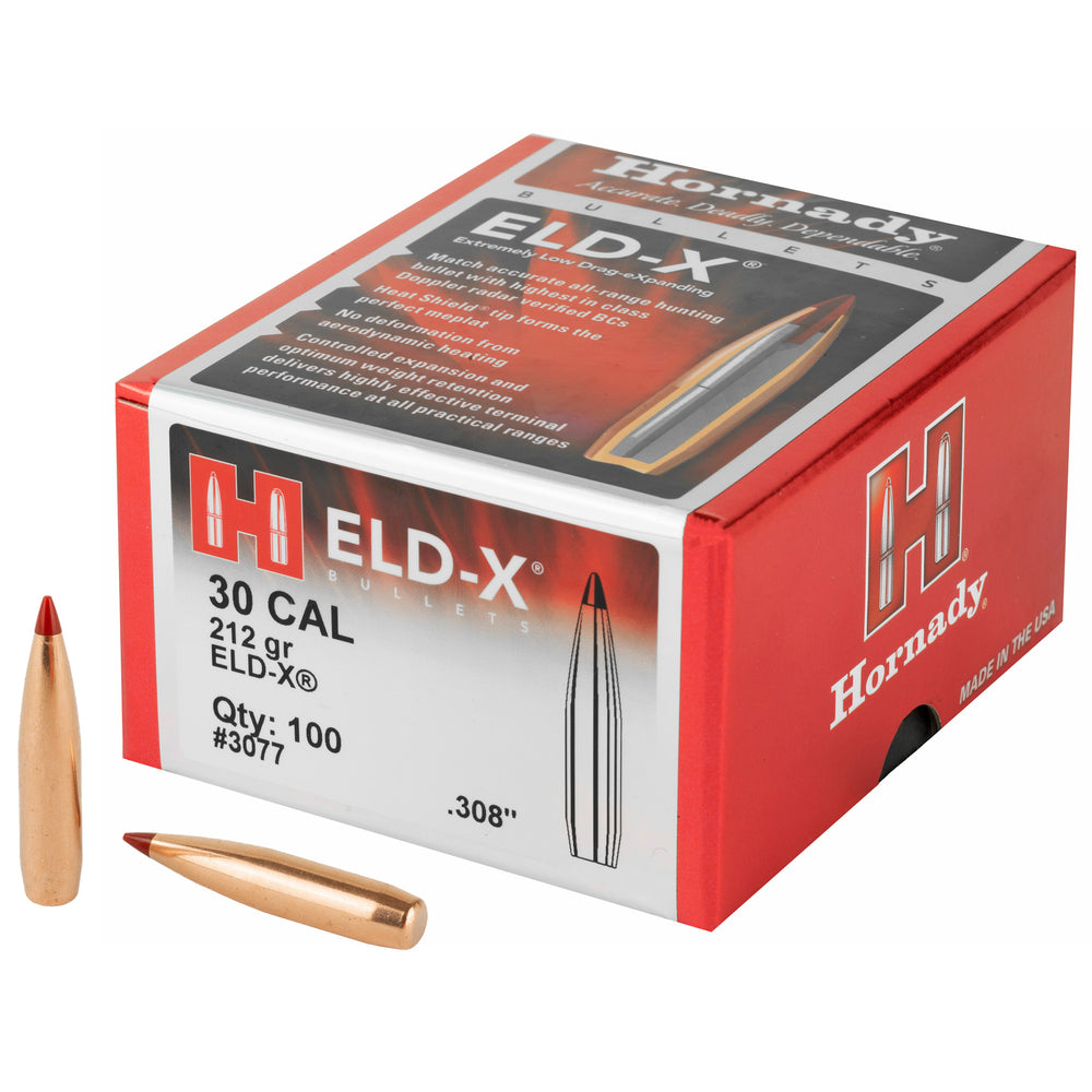 Hornady ELD-X 30 Caliber .308 212-Grain 100-Count