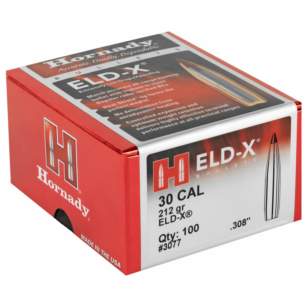 Hornady ELD-X 30 Caliber .308 212-Grain 100-Count