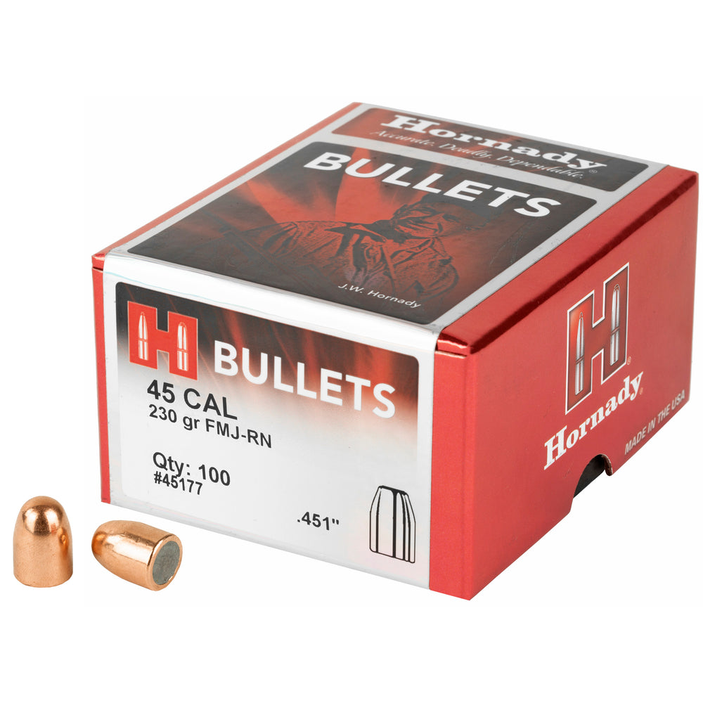 Hornady FMJ-RN 45 Caliber .451 230-Grain 100-Count