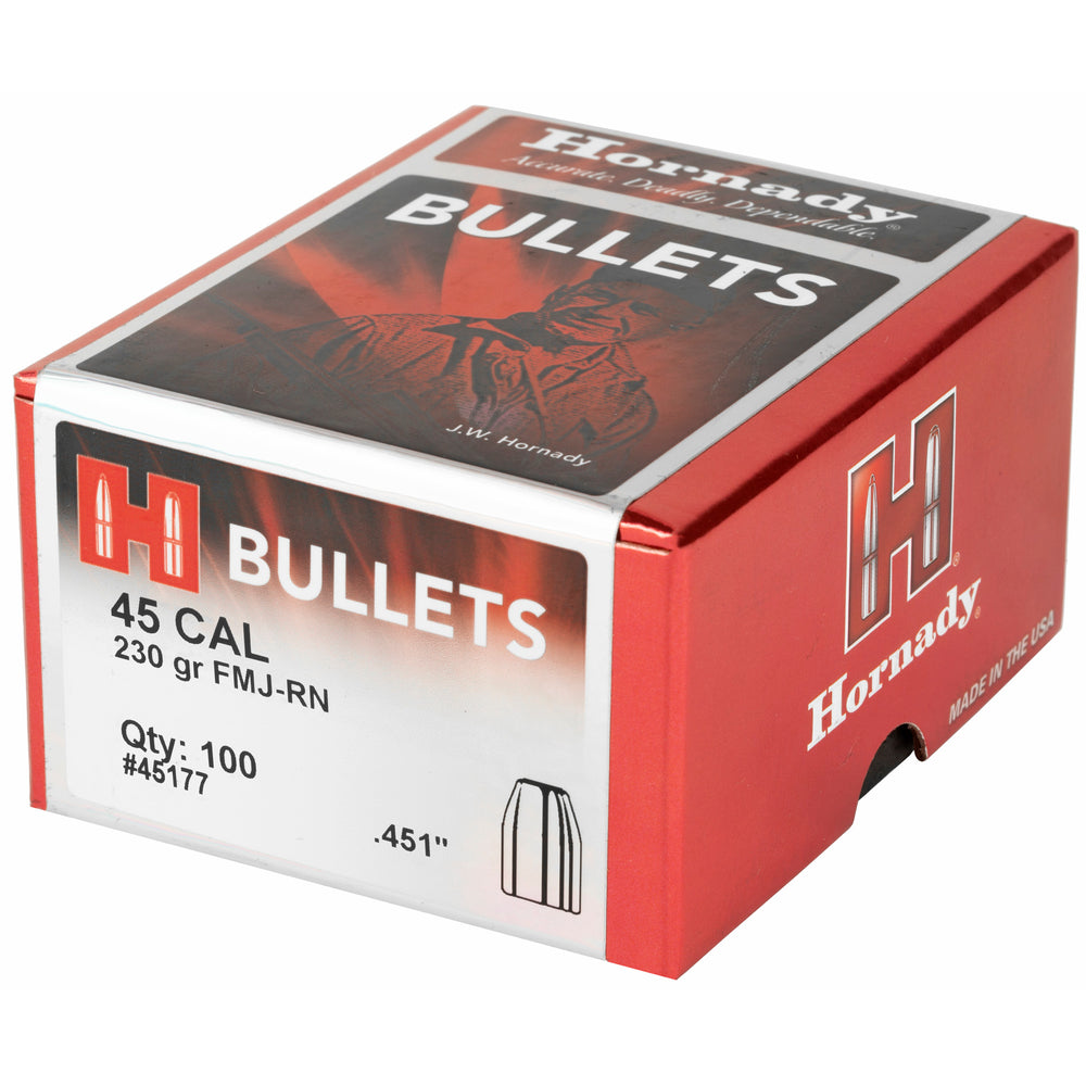 Hornady FMJ-RN 45 Caliber .451 230-Grain 100-Count