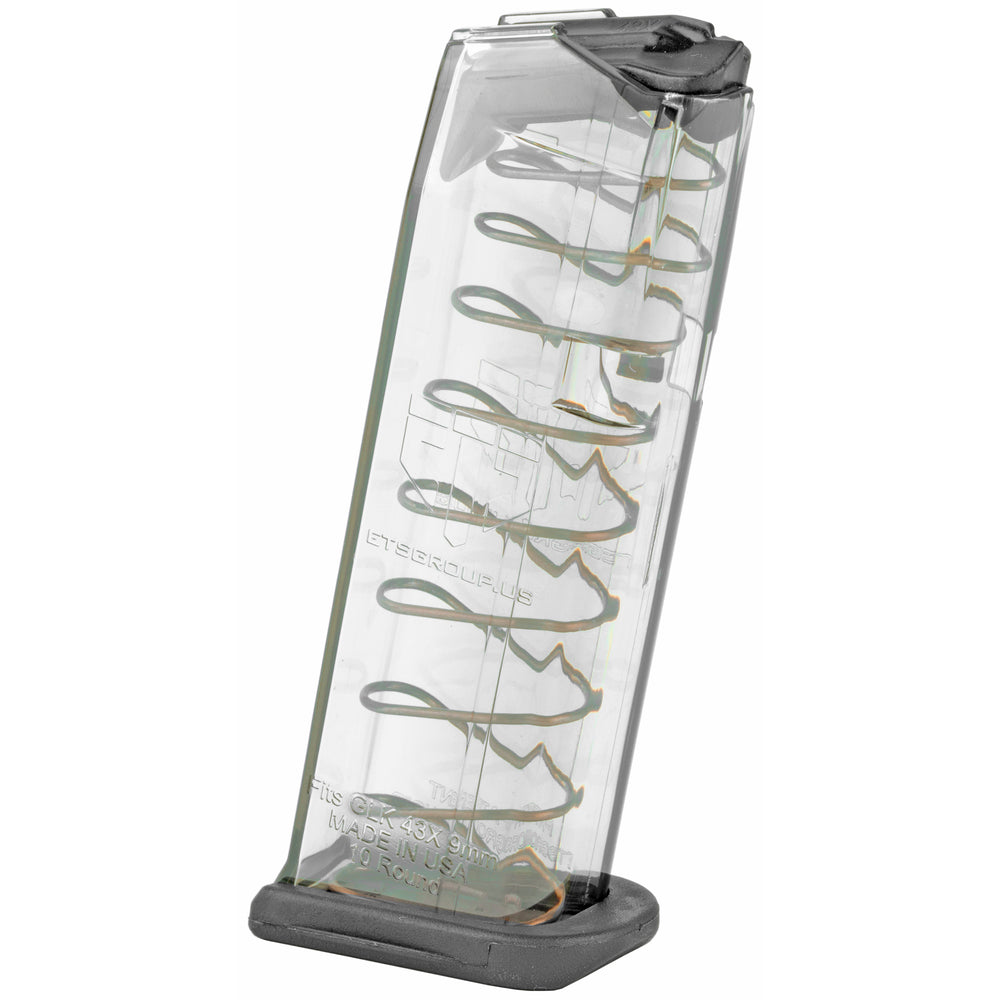 ETS For Glock 43X 9mm 10-Round Magazine, Clear