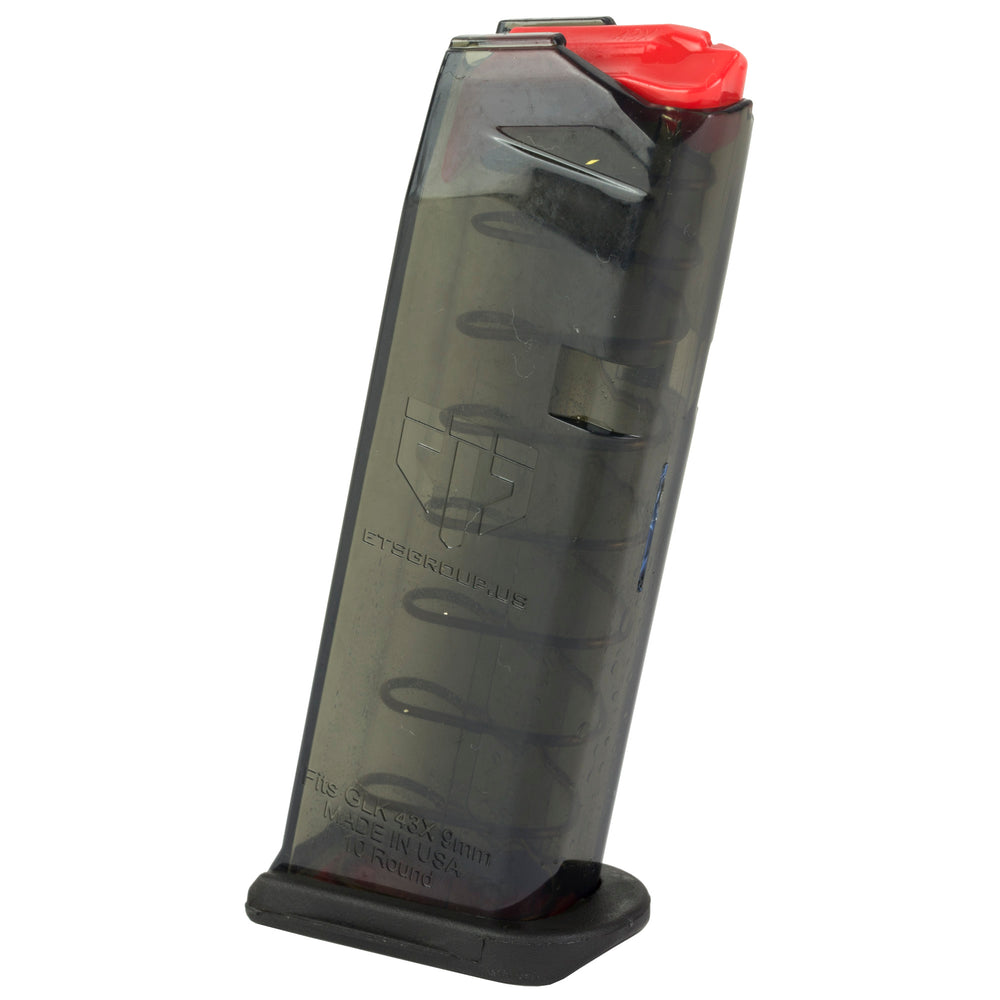 ETS For Glock 43X Carbon 9mm 10-Round Magazine, Smoke