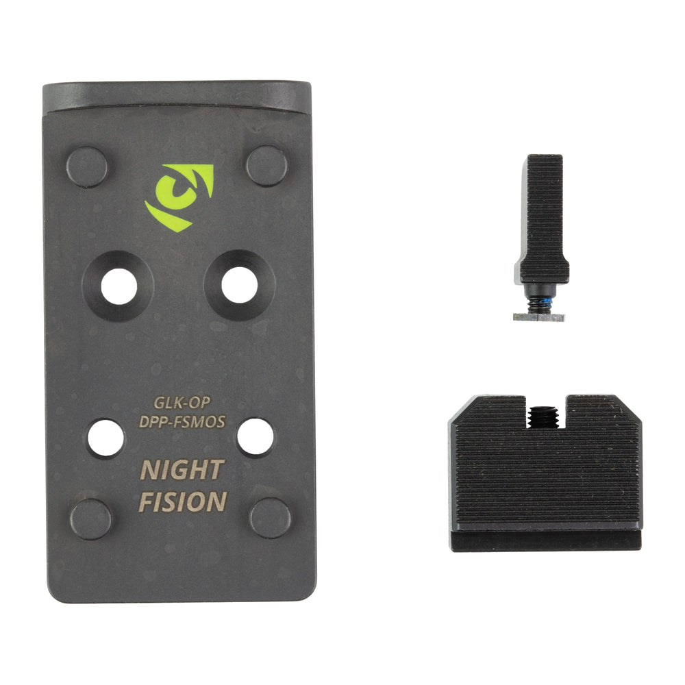 Night Fision Plate + Backup Sight Low-Profile DPP Fits Glock Full Size MOS