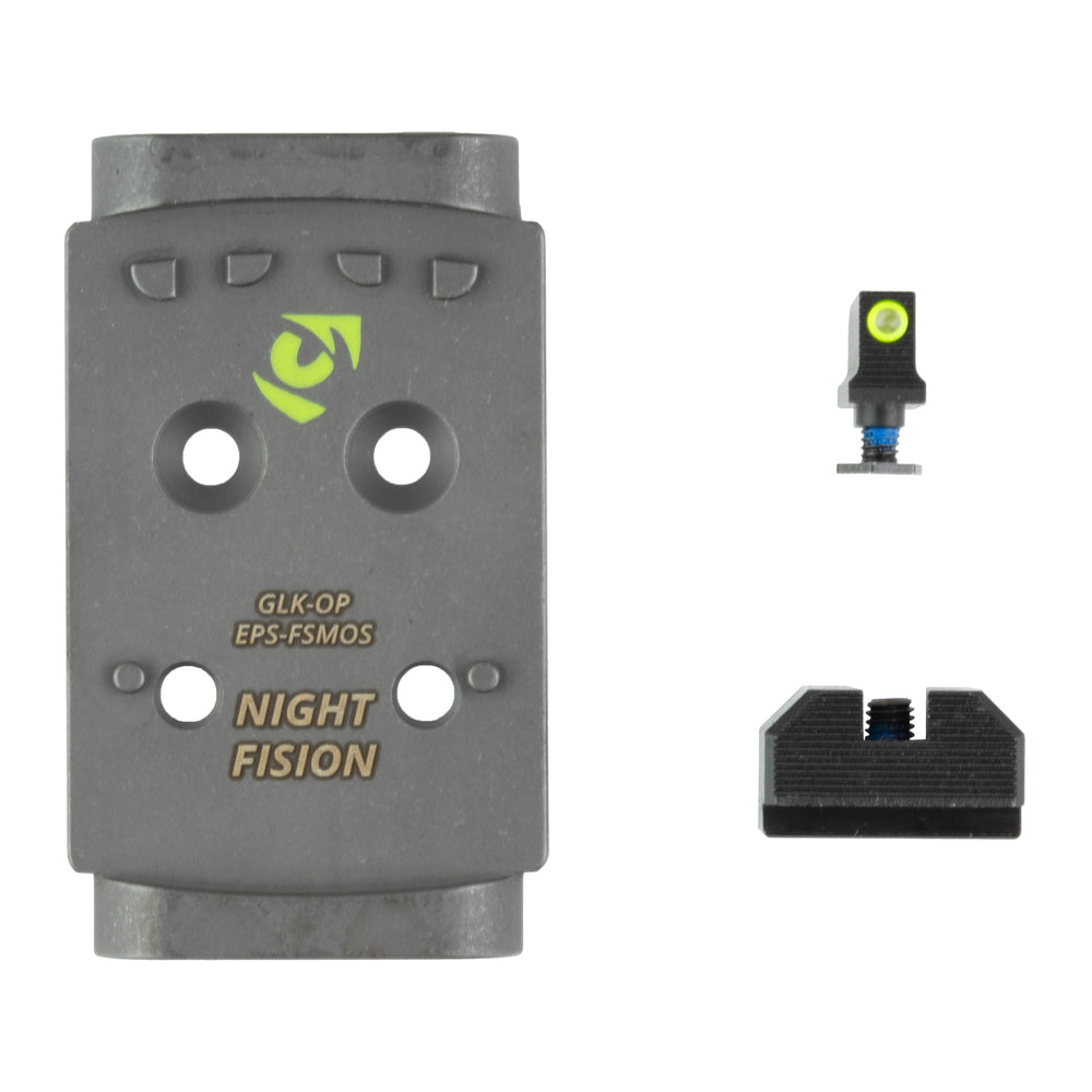 Night Fision Plate + Night Sight EPS Fits Glock Full Size MOS